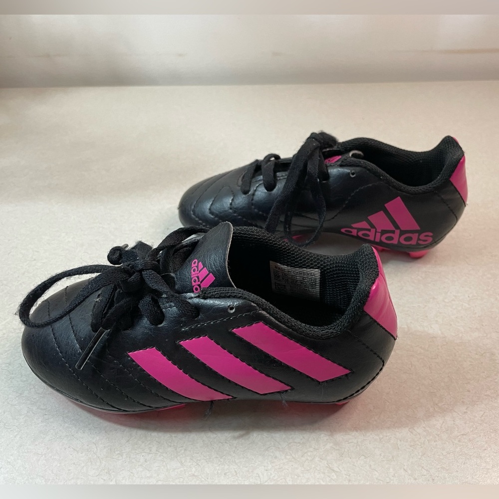 Adidas Girls Soccer Cleats Black Pink Size 10 - Picture 8 of 10